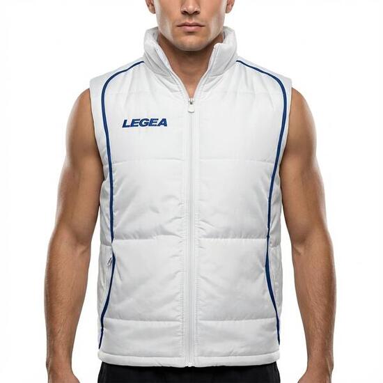 Gilet de running coupe-vent Storm blanc-bleu