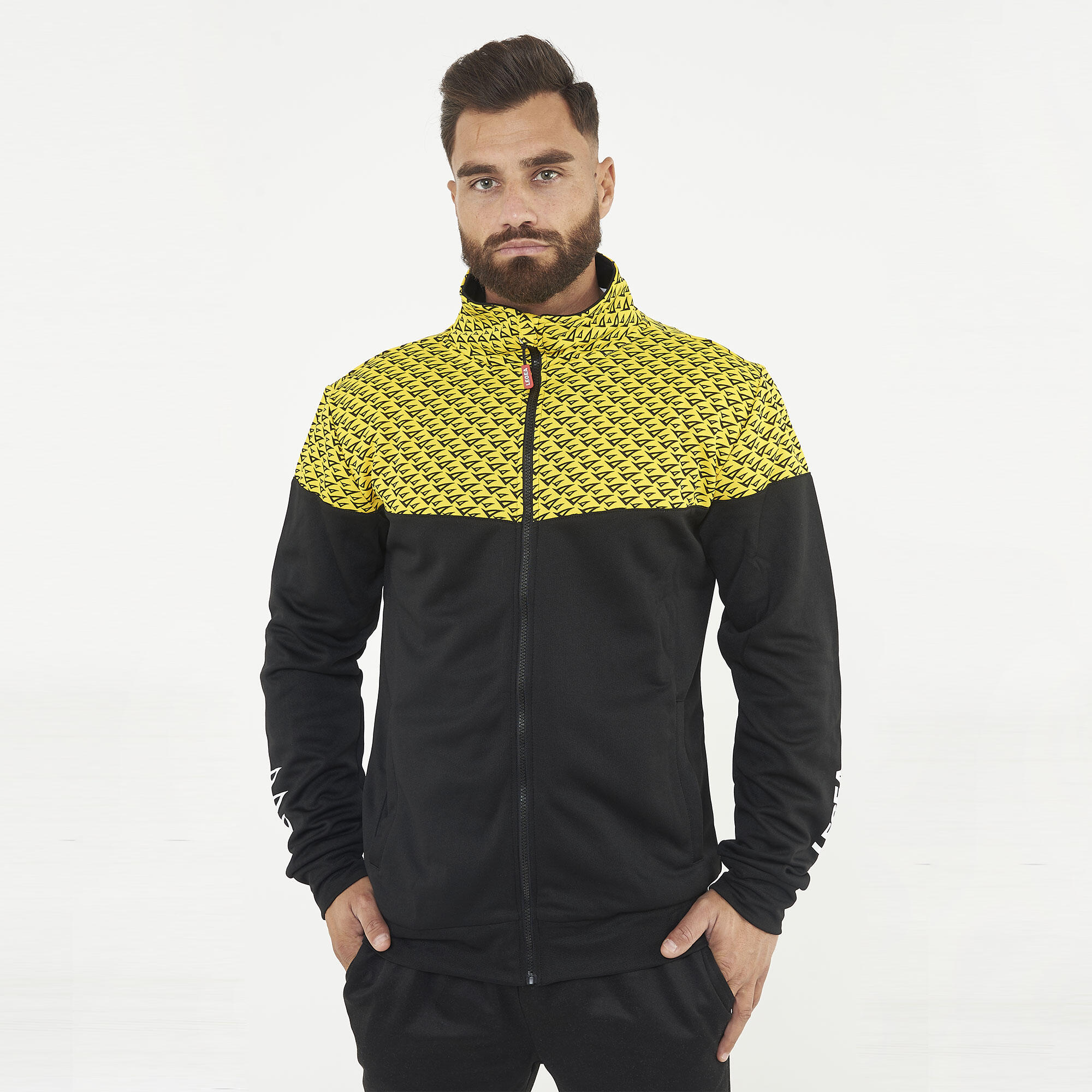 Giacca Arkansas da running con cappuccio nero-giallo 3/7