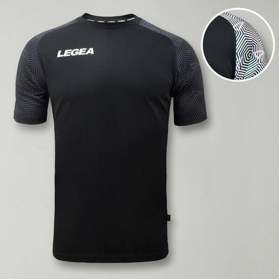 Herren Lauf T-Shirt Atmungsaktiv 100% Polyester Dunkelgrau-Türkis