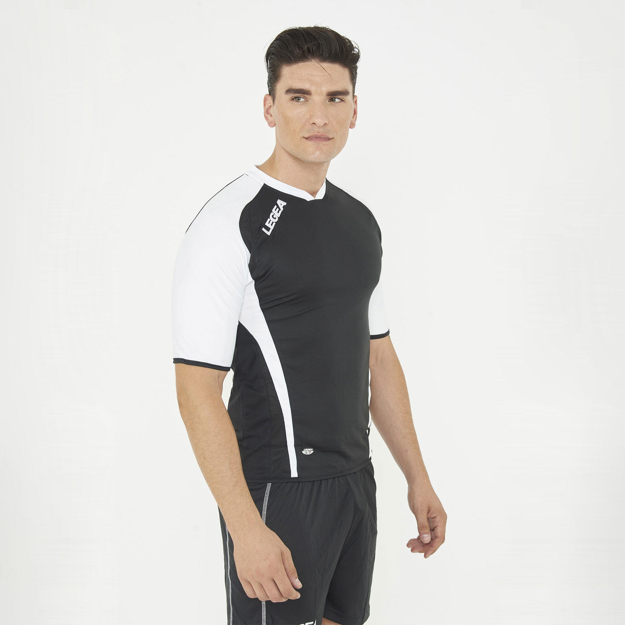 Kit calcio Vilnius per allenamento e partita nero-bianco 5/7