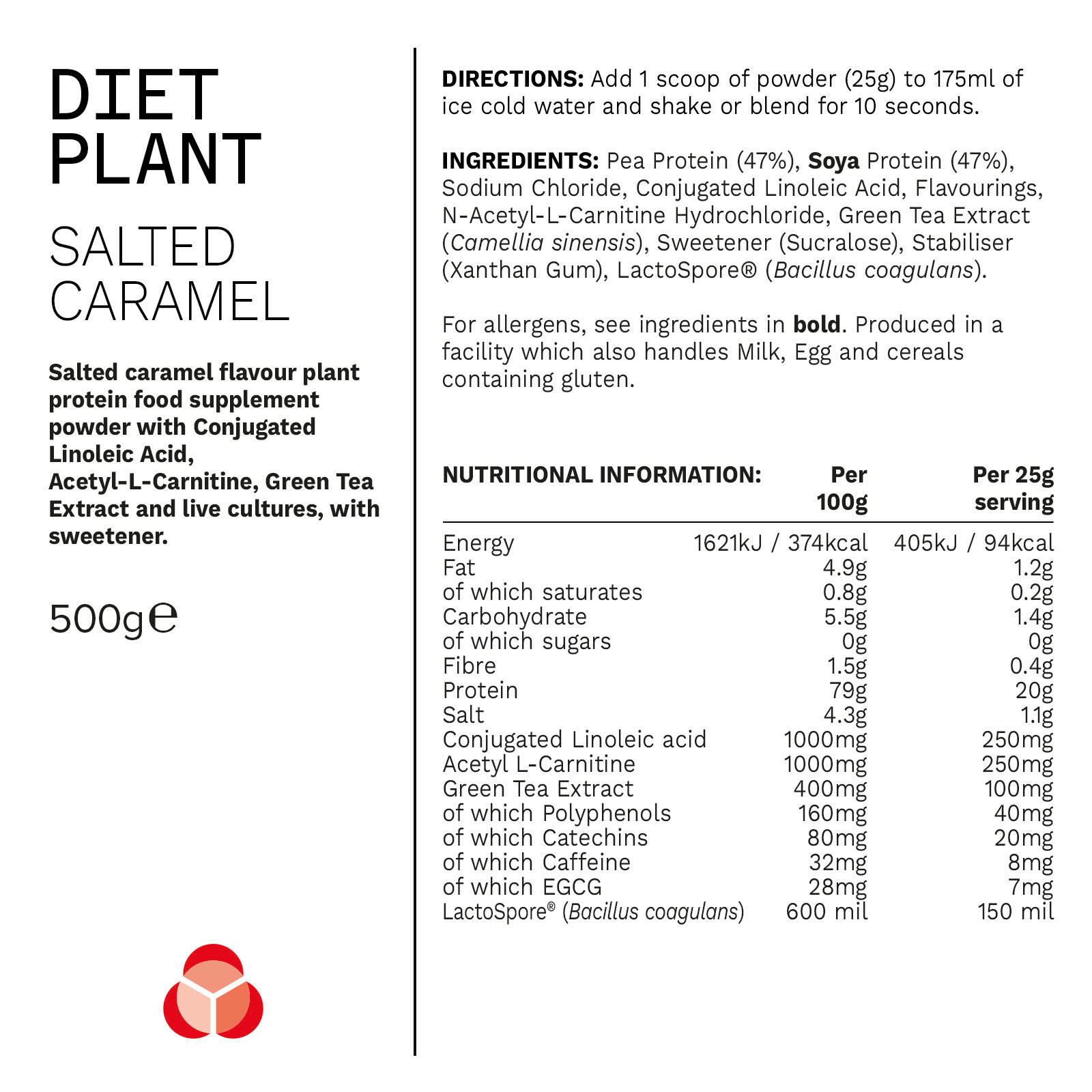 PhD Diet Plant Protein (500g) Salted Caramel - Protéines 5/5