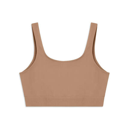 Brassière de sport sans coutures avec bande sous le buste côtelée