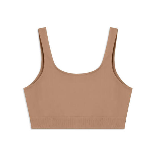 Brassière de sport sans coutures avec bande sous le buste côtelée