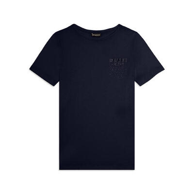 T-shirt manica corta con strass a forma di taschino FREDDY