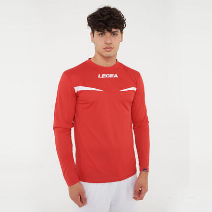 Homme Course T-shirt Manches Longues Vert-Blanc