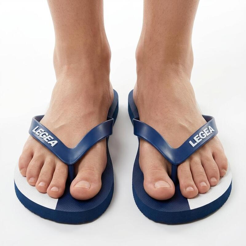 Slipper Unisex Piscina PVC Antiscivolo Cu Fascia Ampă Albastru-Alb