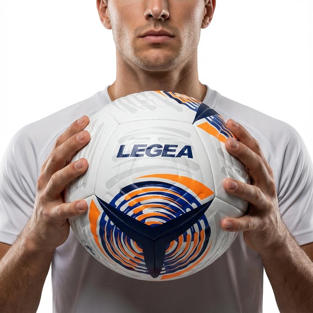 Men's Football Ball Durable Orange-Blue Model Superior