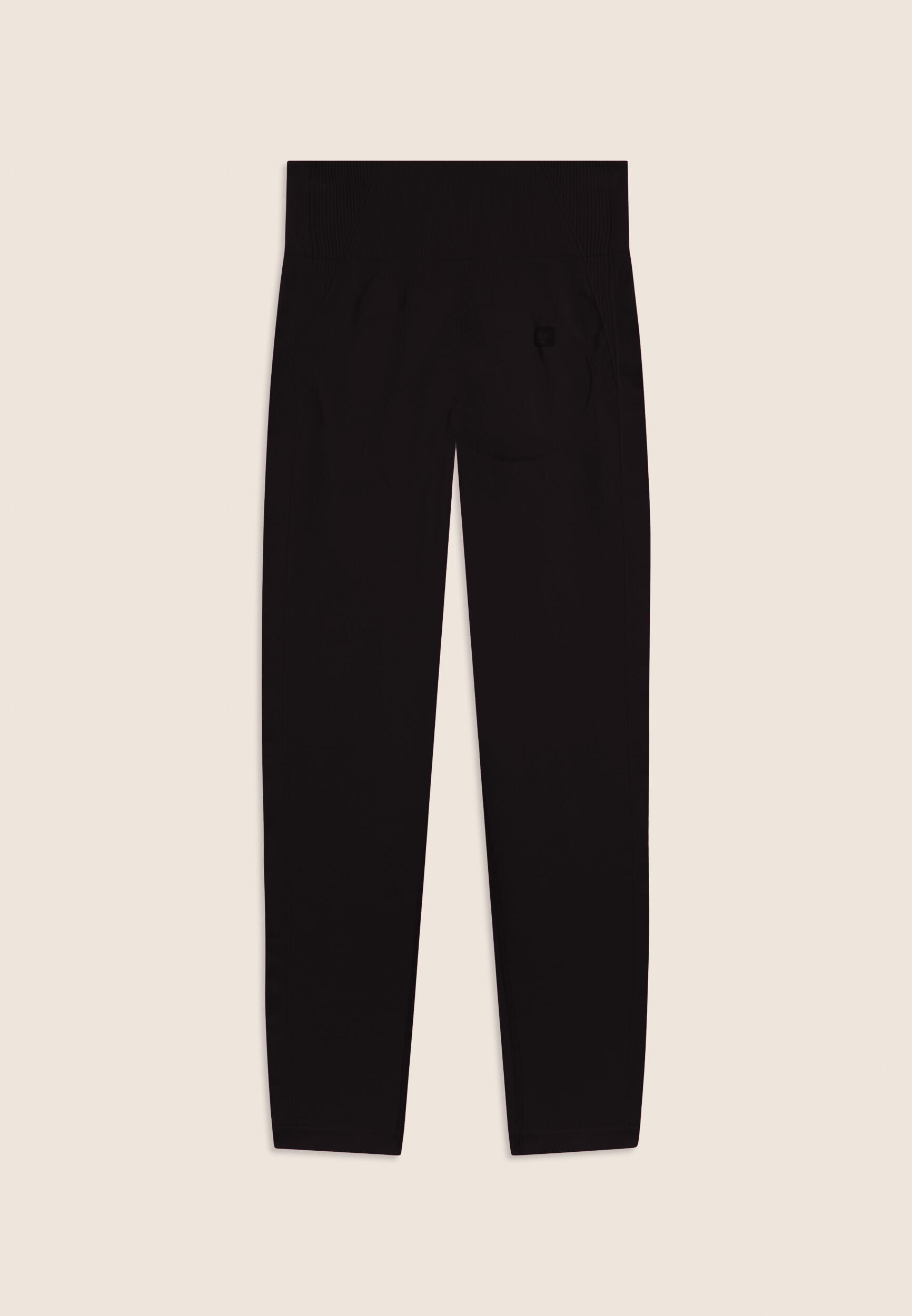 Leggings Seamless 7/8 con Vita Alta e Inserti in Costina 2/3