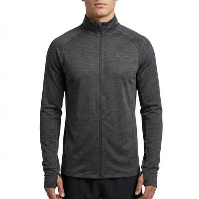 Dames hardlopen act-jacket rooel polyester donkergrijs melange