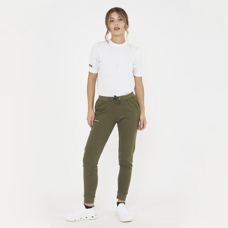 Femei Fitness Pantaloni Cotone Tăiat Tapered Verde Militar