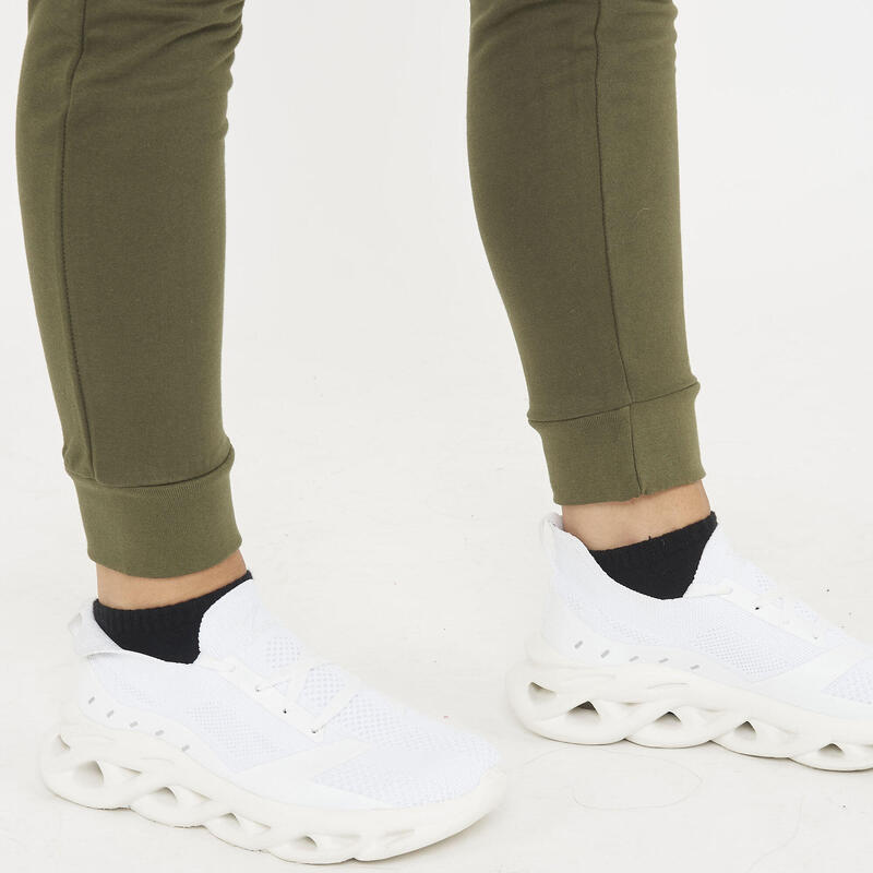 Femei Fitness Pantaloni Cotone Tăiat Tapered Verde Militar