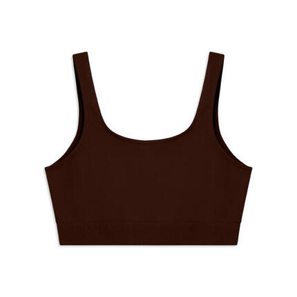 Brassière de sport sans coutures avec bande sous le buste côtelée