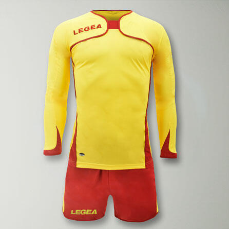 Herren Fußball Langarmtrikot Amsterdam Gelb-Rot 2/2