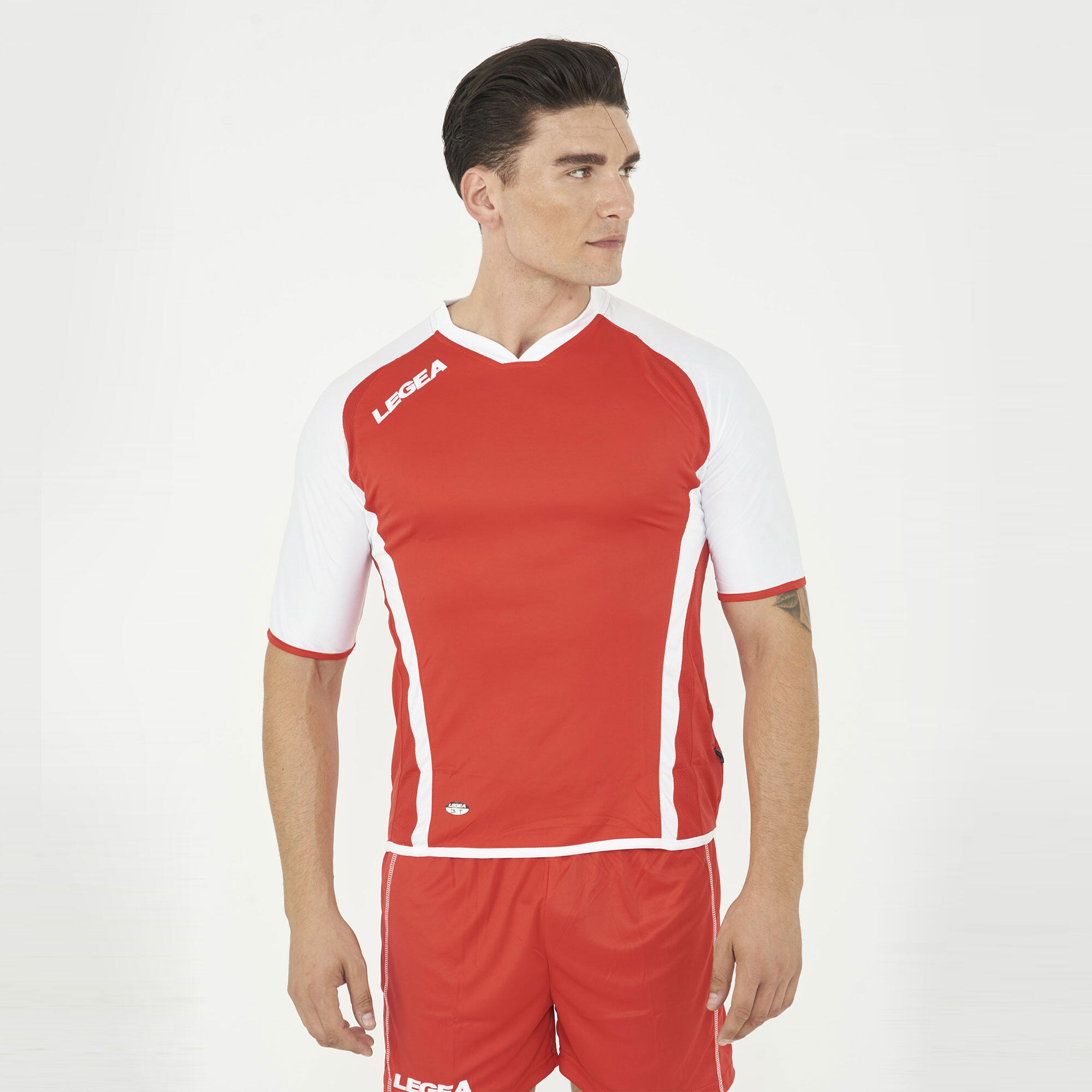 Kit calcio Vilnius per allenamento e partita rosso-bianco 2/7