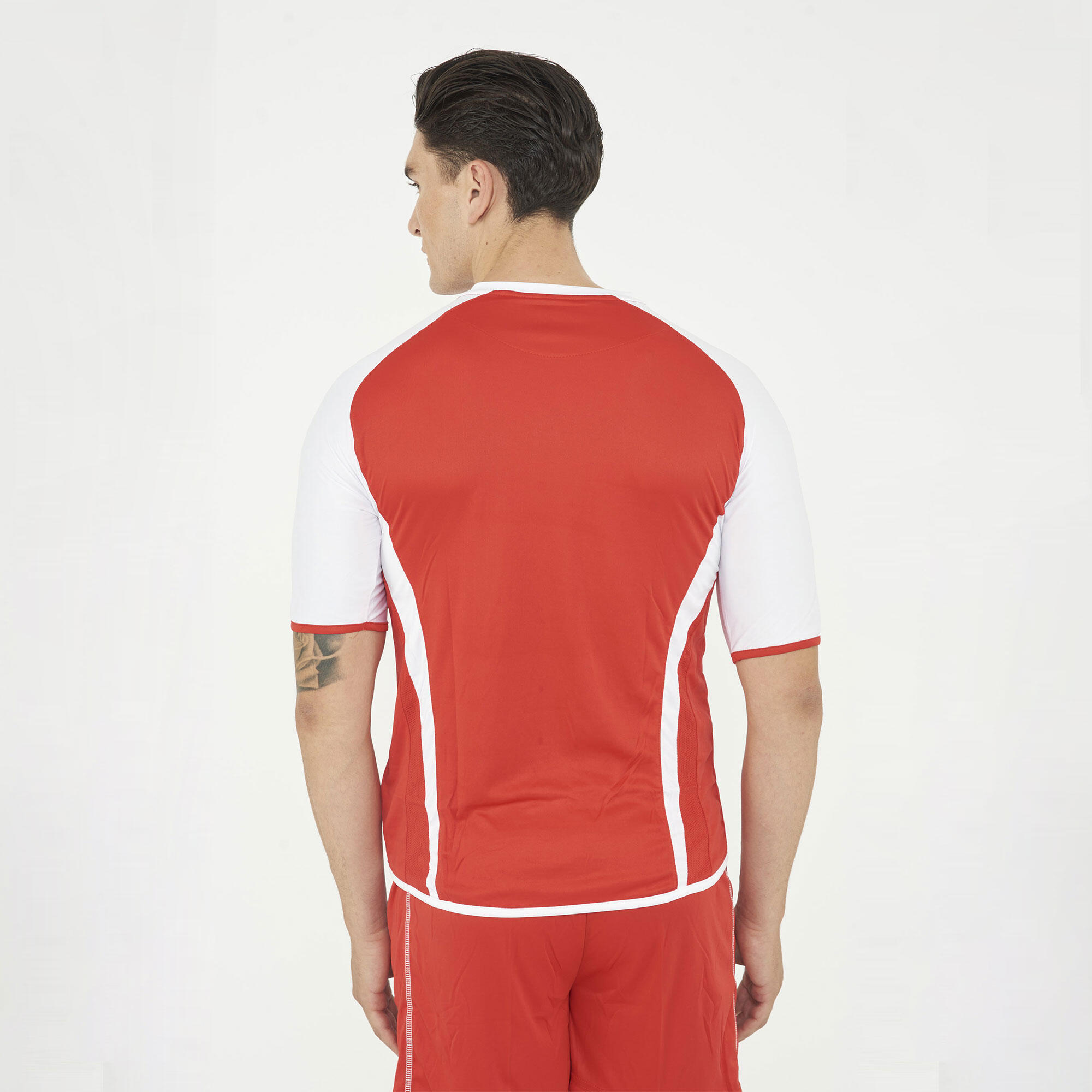 Kit calcio Vilnius per allenamento e partita rosso-bianco 4/7