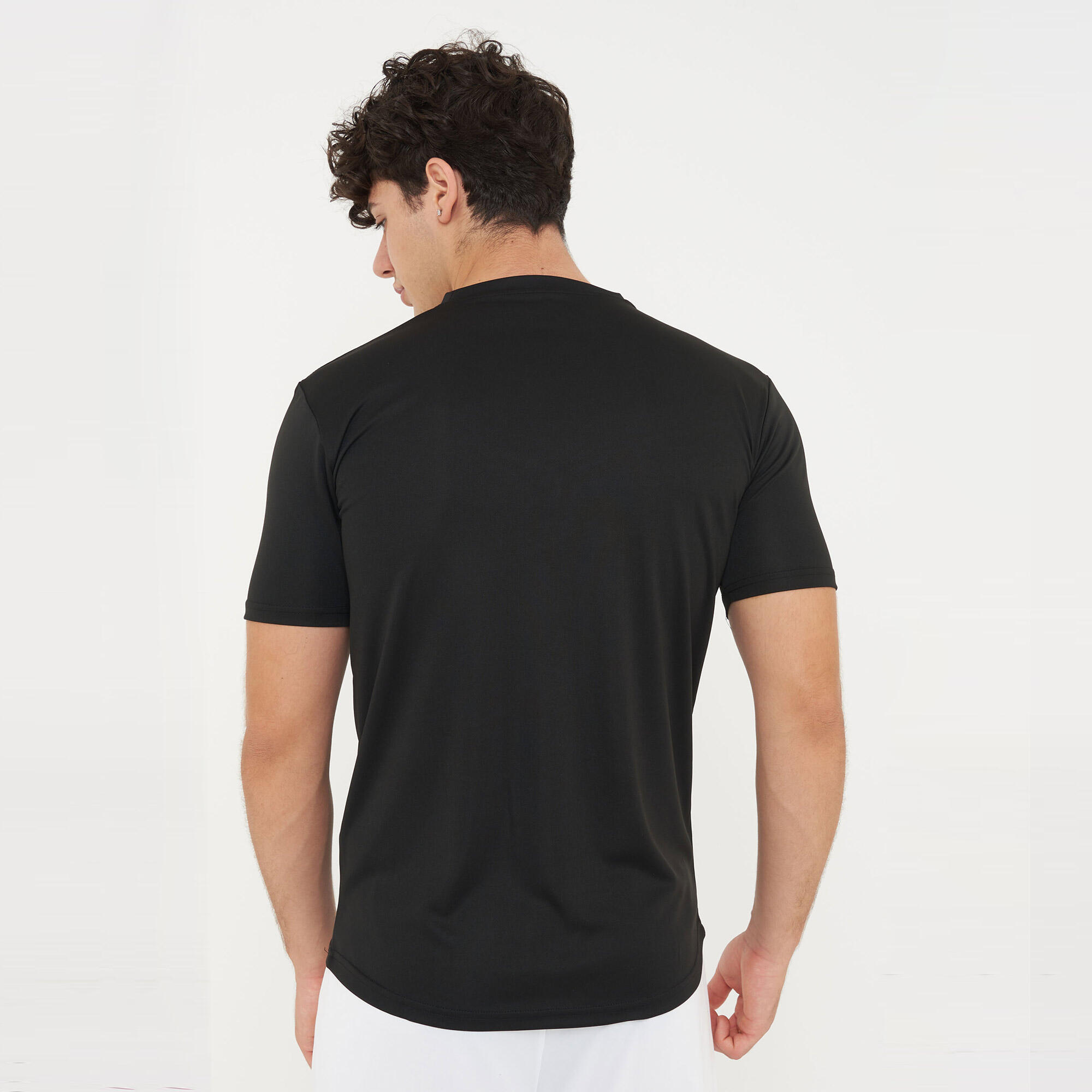 Camiseta de running Pristina MC transpirable negro-blanco 3/7