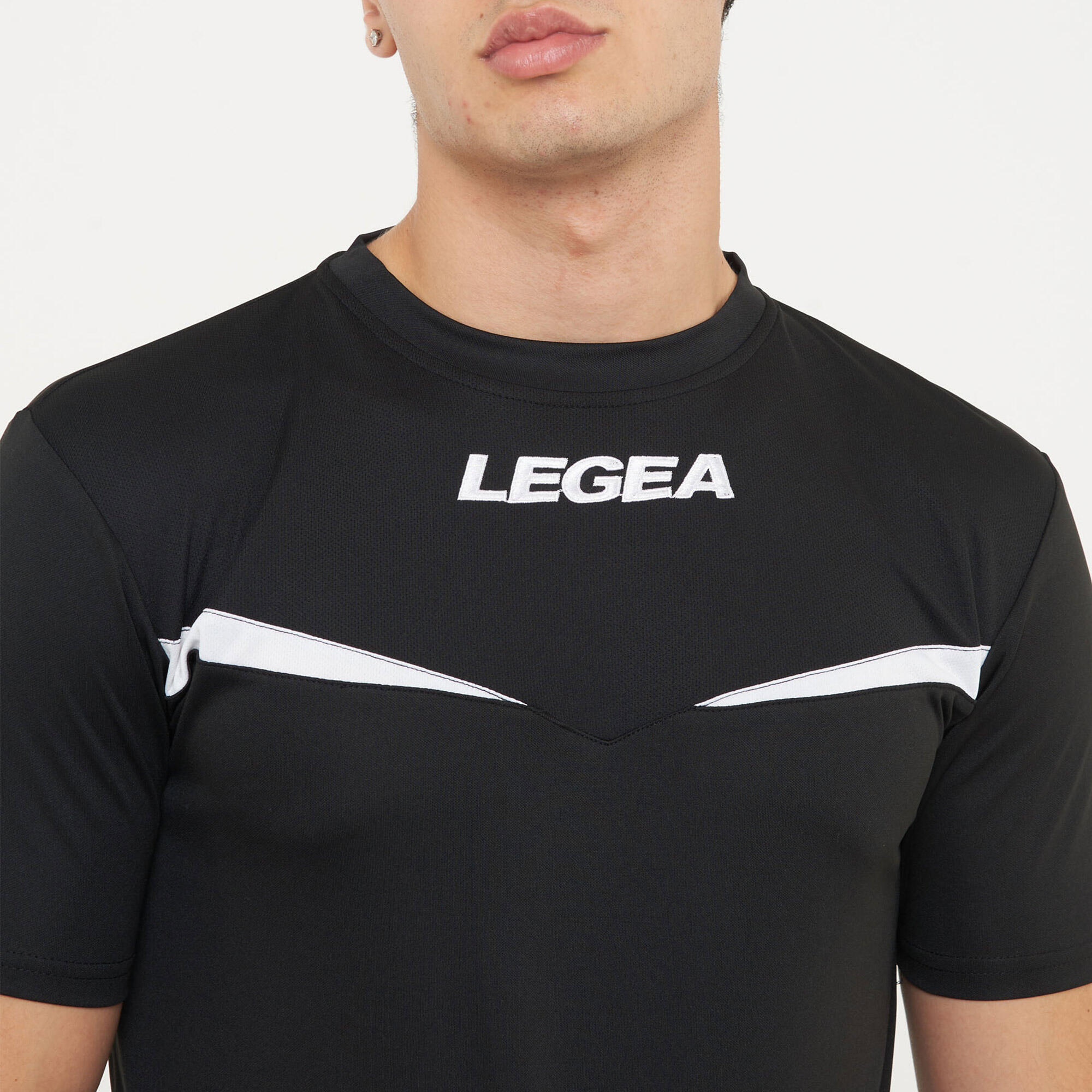 Camiseta de running Pristina MC transpirable negro-blanco 5/7
