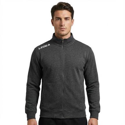 Herren Trainingsjacke mit Kapuze Grau Meliert