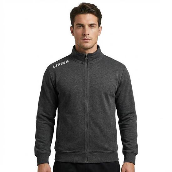 Herren Trainingsjacke mit Kapuze Grau Meliert
