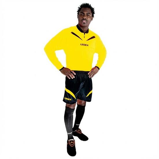 Homme Football Maillot d'Arbitre Professionnel Jaune-Noir