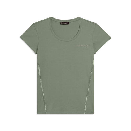 T-shirt Manica Corta con Logo FREDDY e Inserti Elastici