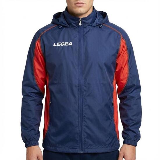 Kurtka przeciwdeszczowa Storm dla mężczyzn do biegania niebiesko-czerwona