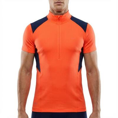 Loop hardloop t-shirt fluorescerend oranje-blauw