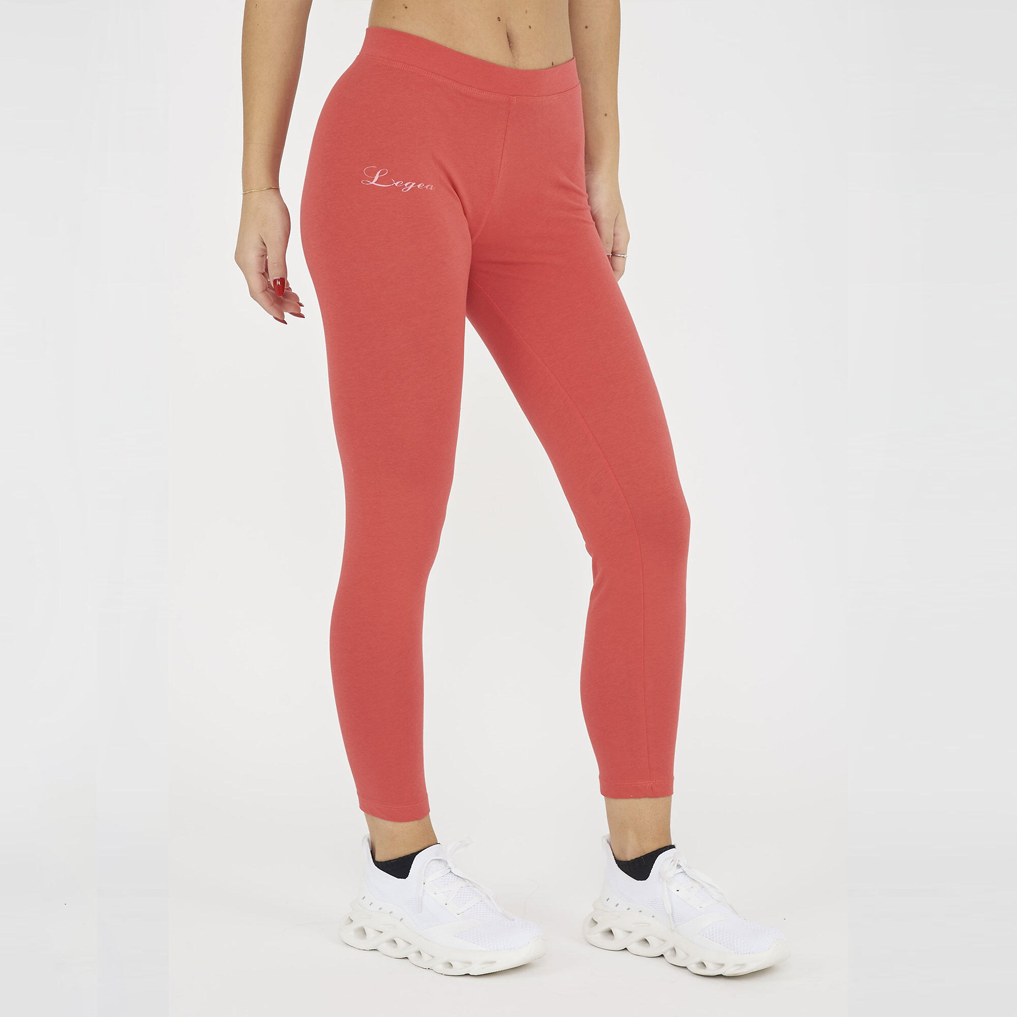 Leggings de yoga femme en coton élastique corail 3/5