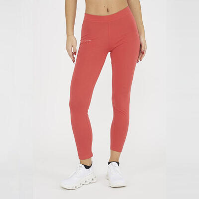 Yoga leggings dames van elastisch katoen koraal