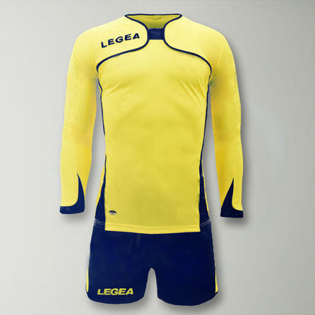 Herren Fußball Langarmtrikot Amsterdam Gelb-Blau 2/2