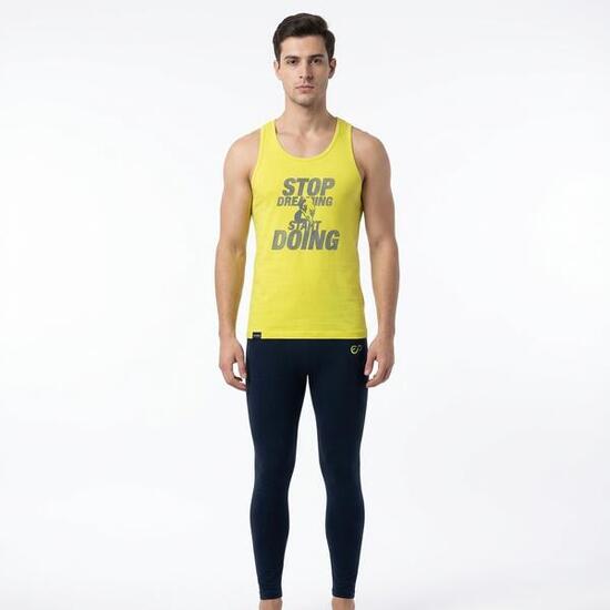 Homme Running Ensemble Entraînement Coton Zip Capuche Jaune-Bleu