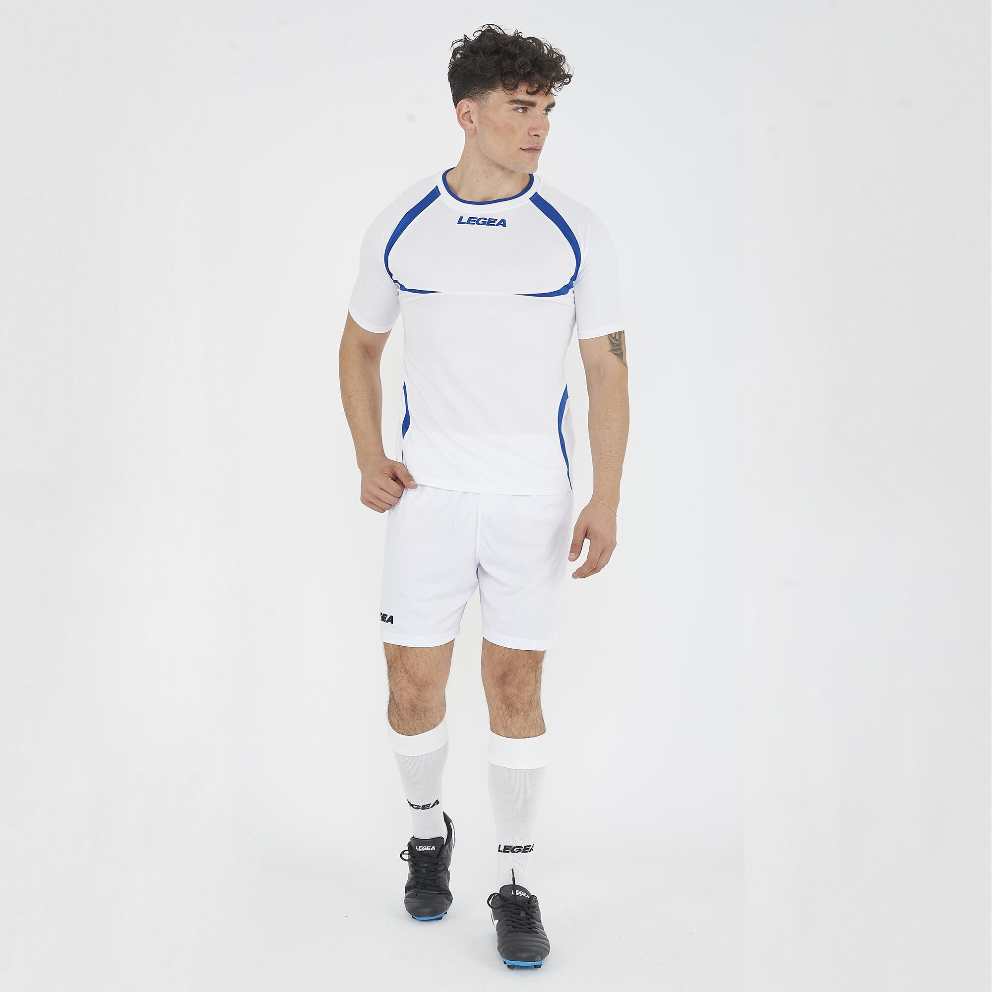 T-shirt homme running respirant blanc-bleu 4/6
