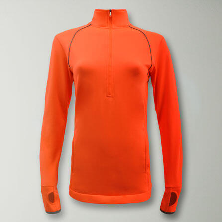 Męski pulower do biegania ACT-PULLOVER GROOV fluorescencyjny pomarańczowy