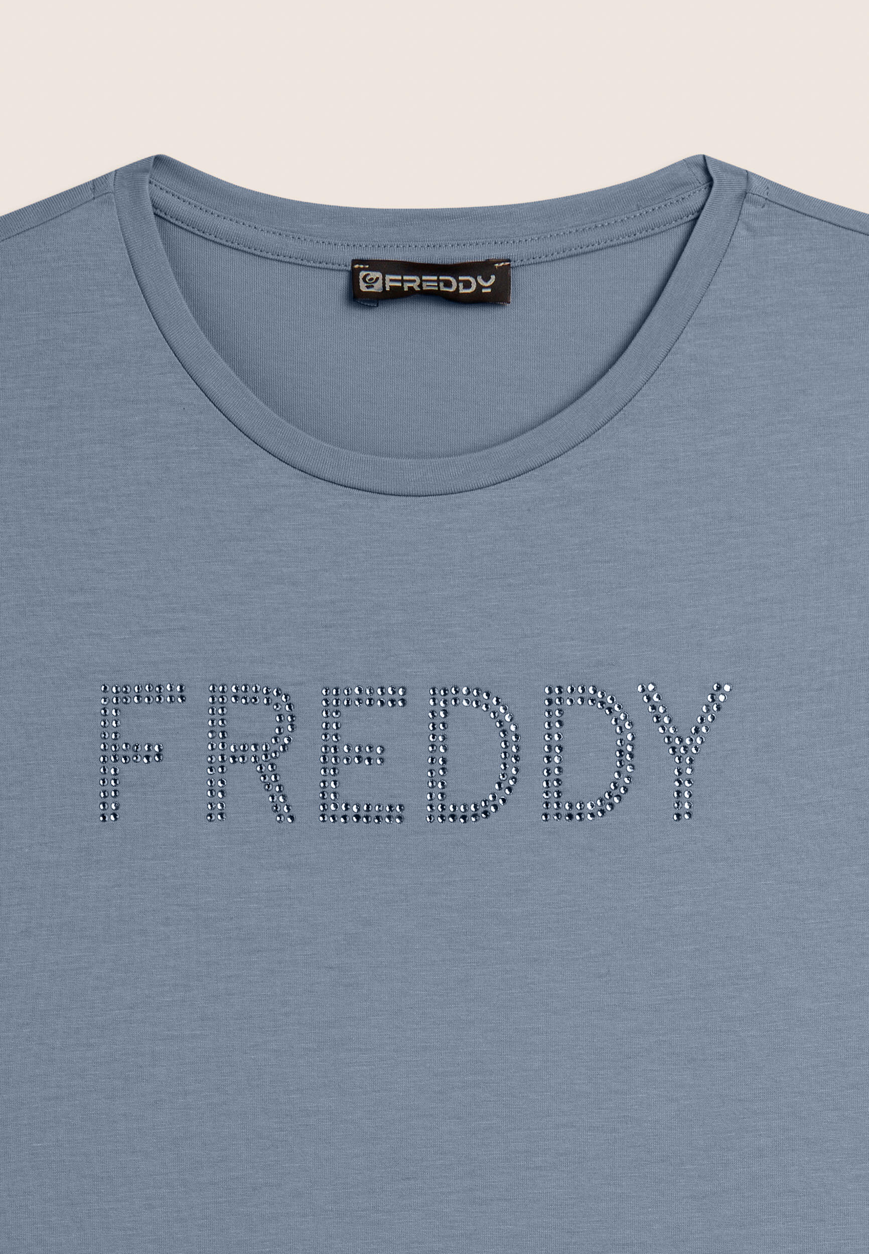 T-shirt manica corta con logo FREDDY in strass 3/3