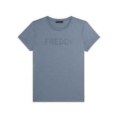 T-shirt manica corta con logo FREDDY in strass