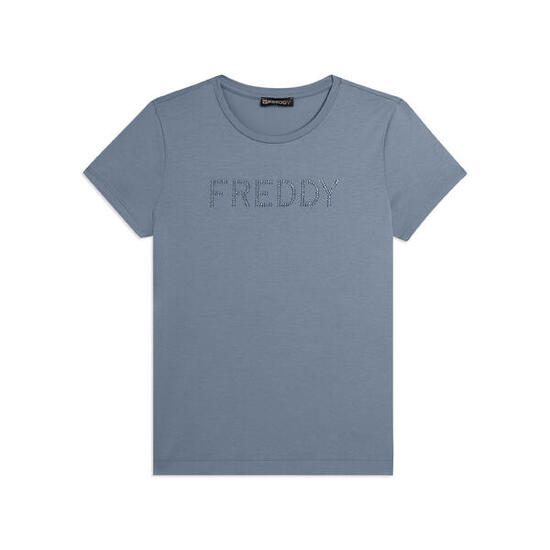 T-shirt manica corta con logo FREDDY in strass