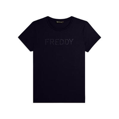 T-shirt manica corta con logo FREDDY in strass