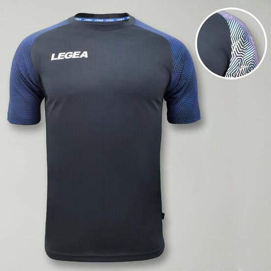 Herren Lauf T-Shirt Atmungsaktiv 100% Polyester Dunkelgrau-Türkis