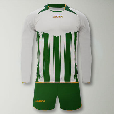 Herren Training Langarmshirt Polyester Weiß-Grün Modell 2/2