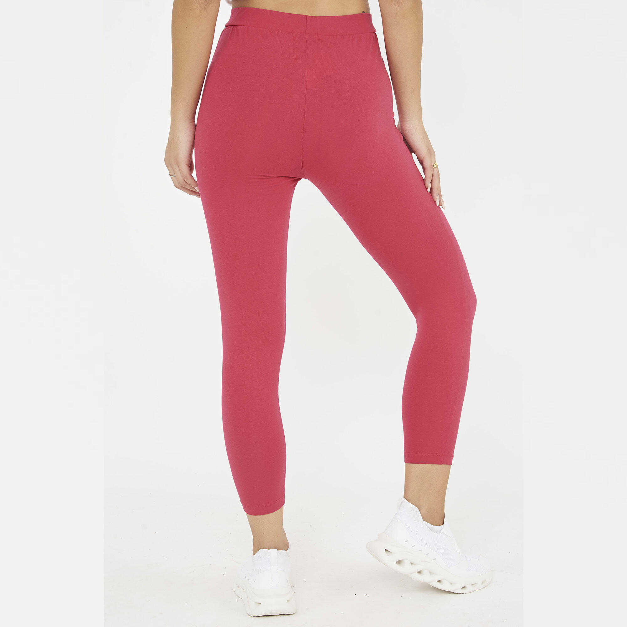 Capri de training en coton élastique cerise 3/5