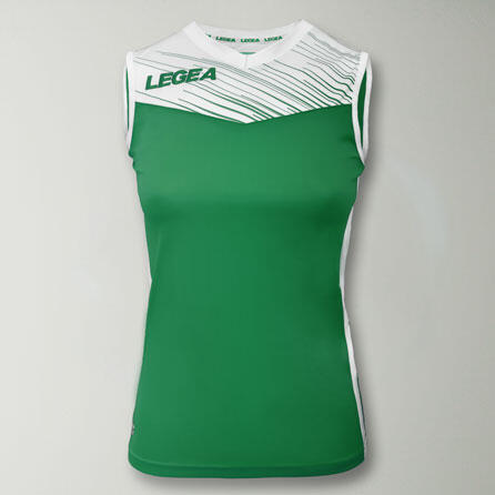 Homme Course T-shirt Cilento Vert-Blanc