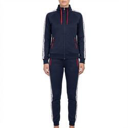 Femme Running Ensemble Élastique Bleu-Cerise