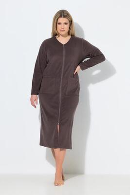 Dames badjas 2-weg-rits badstof knuffelzacht