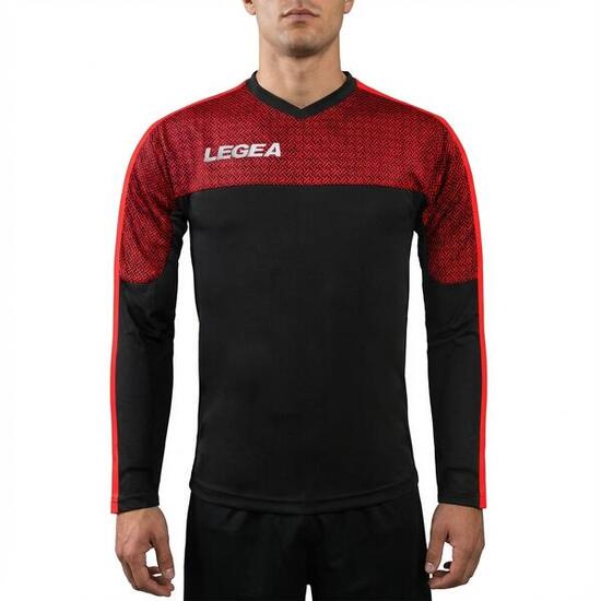 Homme Running T-shirt à Manches Longues Athenes Gris Foncé-Rouge