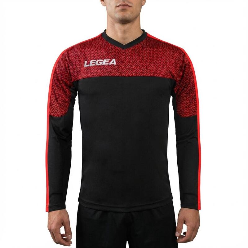Bărbați Running Maglia Atene ML Traspirant Gri-Închis-Rouge