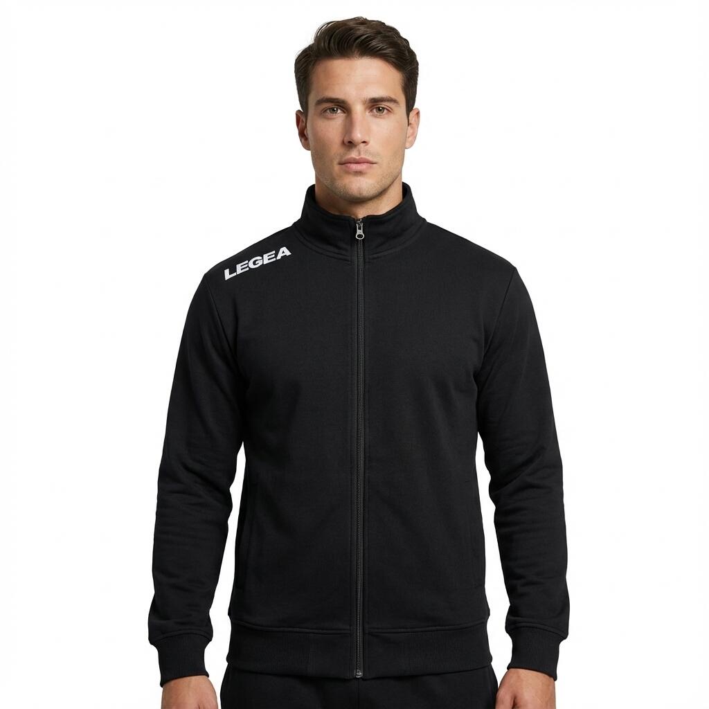 Суитшърт за тренировка с еластична качулка черен