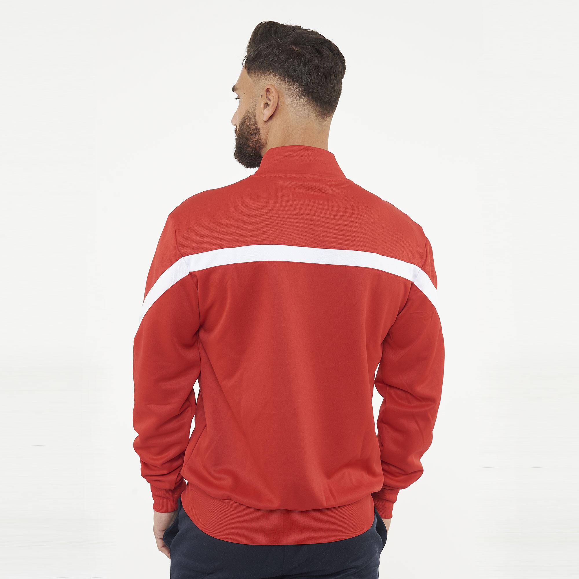 Homme Course Veste Calcutta 100% Polyester Rouge-Blanc 4/7