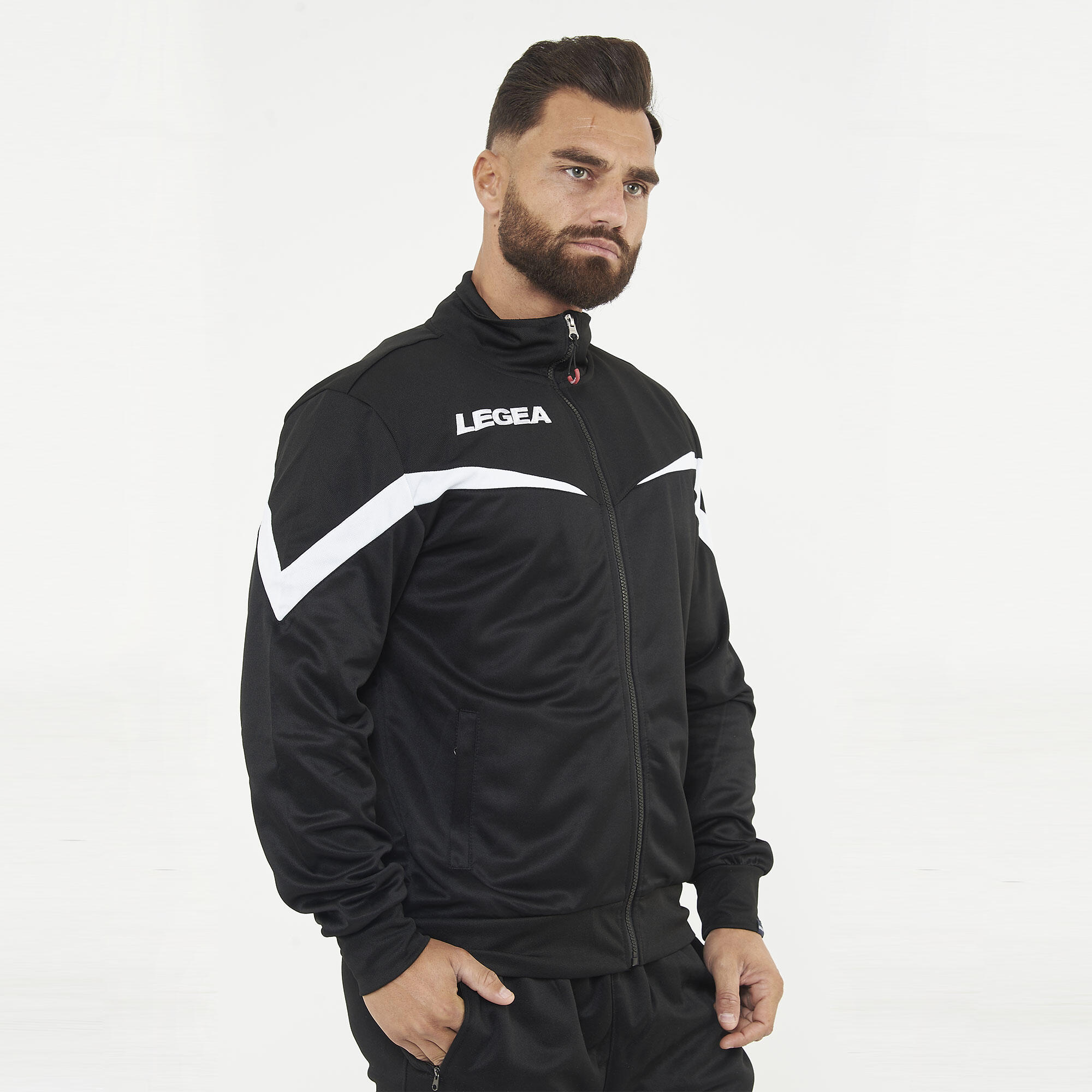 Herren Laufjacke Mosca Ultraleicht Schwarz-Weiß 3/7