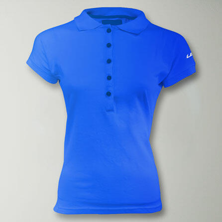 Polo da tempo libero in cotone elasticizzato azzurro 2/4