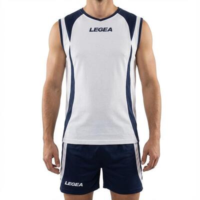 T-shirt en shorts voor voetbal in wit-blauw voor heren